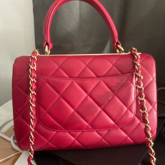 🩷🩷Chanel Pink W/Gold hardware Small Trendy Top Handle Bag - Picture 3 of 16